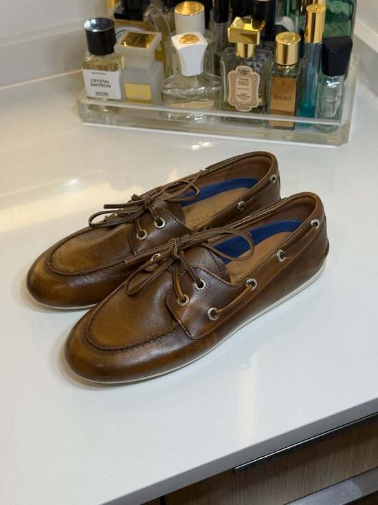 Sperry Shoes - Sperry Women’s Slimboat Distressed Leather Boat Shoes Sz 6.5 US